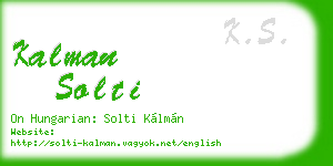 kalman solti business card