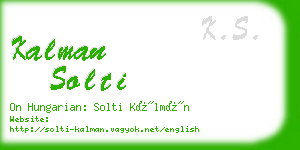 kalman solti business card